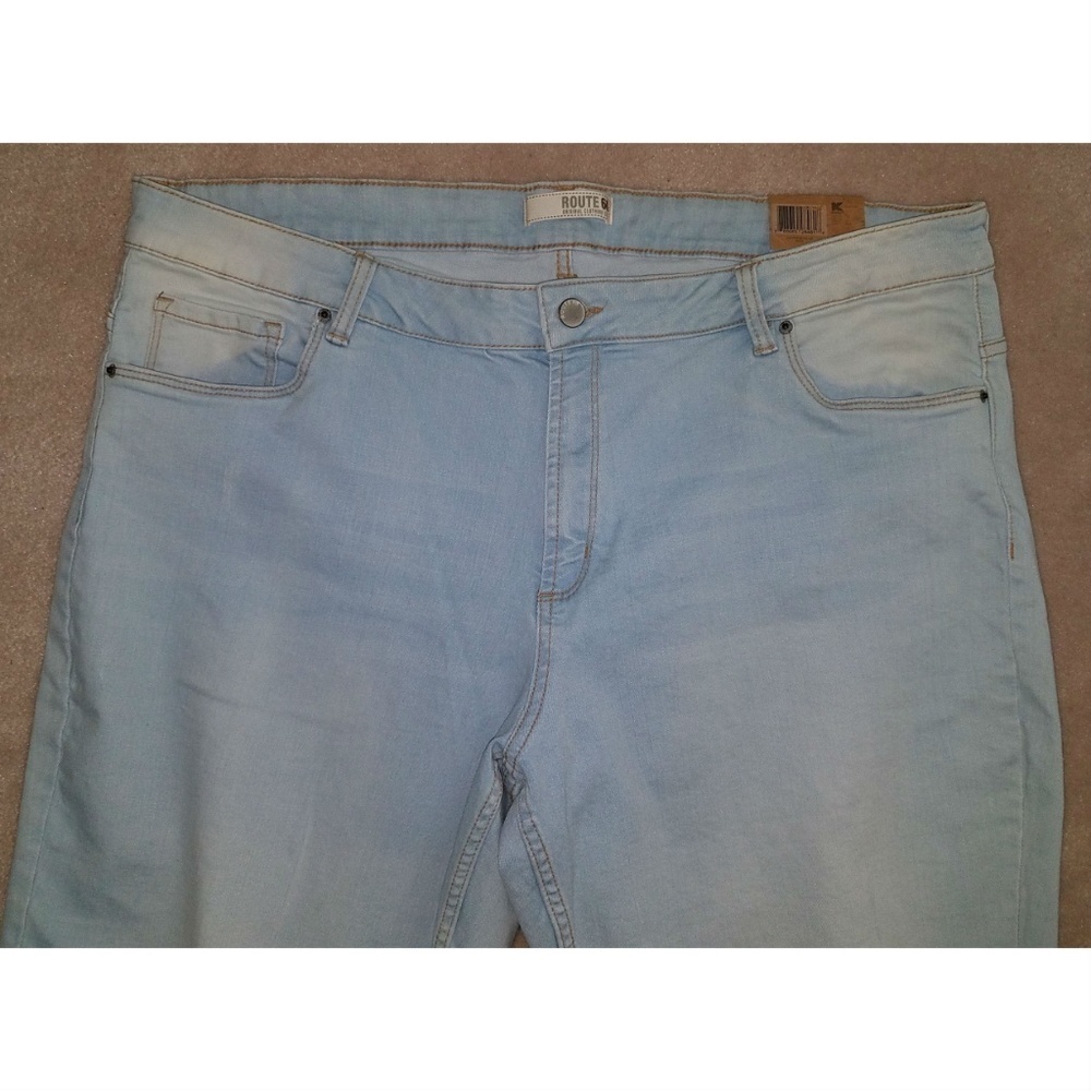 NWT Route 66 Distressed Jeans Pants Womens 34 Relaxed Fit Medium Rise Girlfriend - Picture 2 of 7